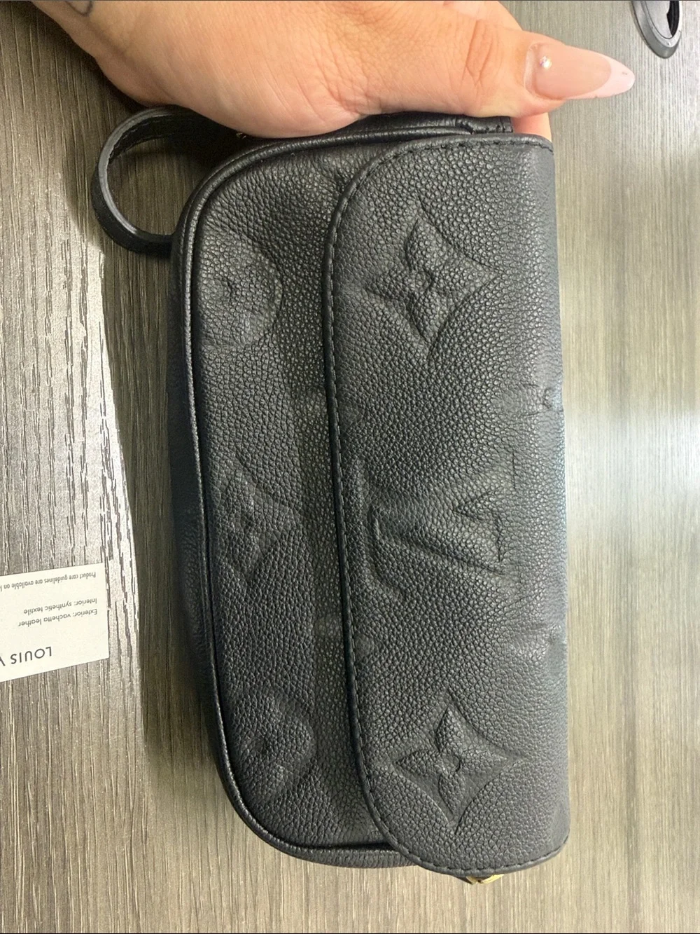 Louis Vuitton Black Monogram Embossed Crossbody Bag with Gold Hardware